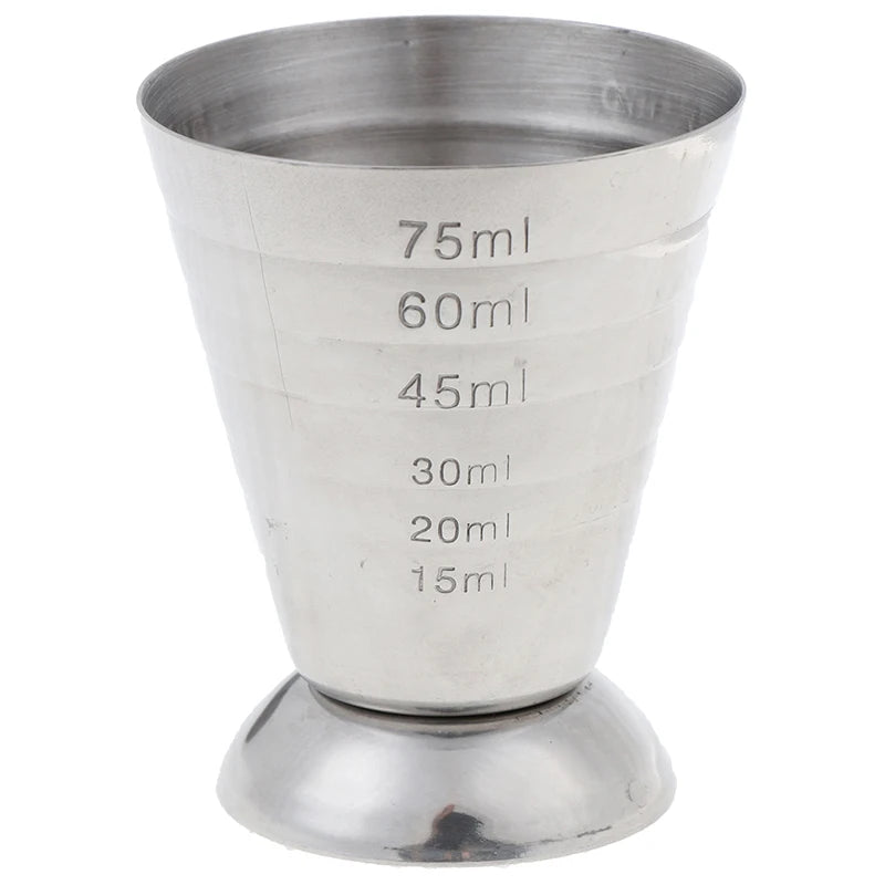 Jigger מדידה מנירוסטה עם סימונים מובנים – 15 עד 75 מ״ל