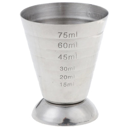 Jigger מדידה מנירוסטה עם סימונים מובנים – 15 עד 75 מ״ל